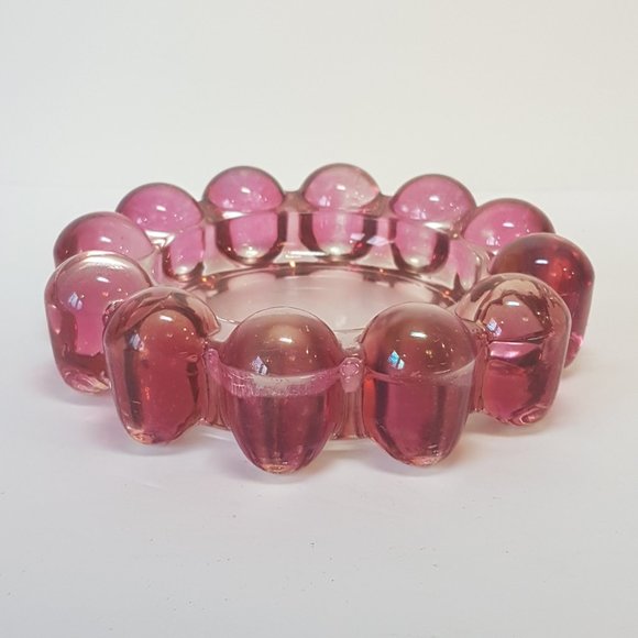 Set of 4 Vintage Boopie Glass Nova Candlewick Bubble Glass Ashtray Candle Holder - Picture 13 of 16